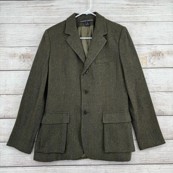 Vintage Ralph Lauren Purple Label Cashmere Blazer Mens UK12 US S Brown Made USA - Picture 1 of 14